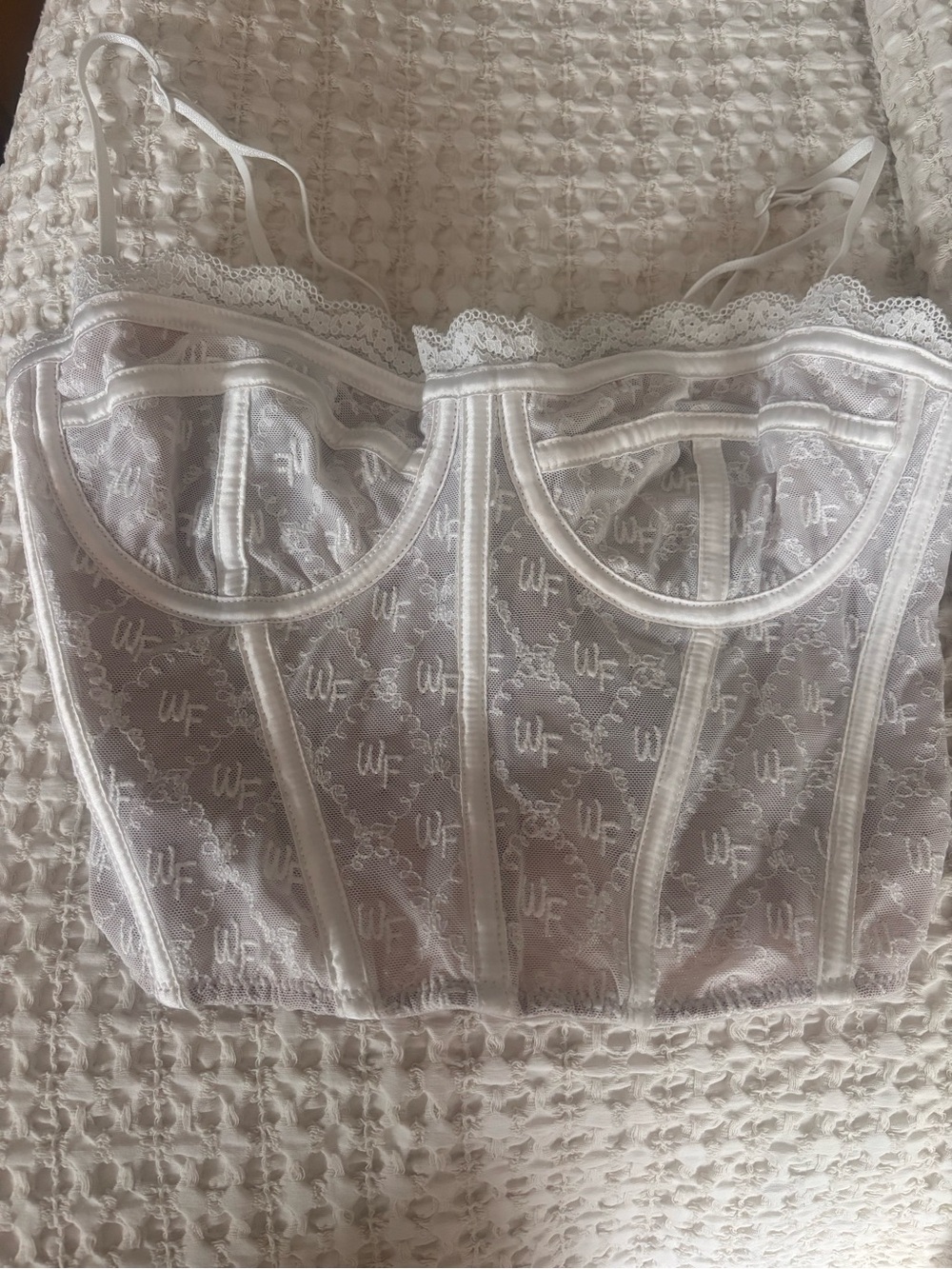 White Fox white corset bustier top